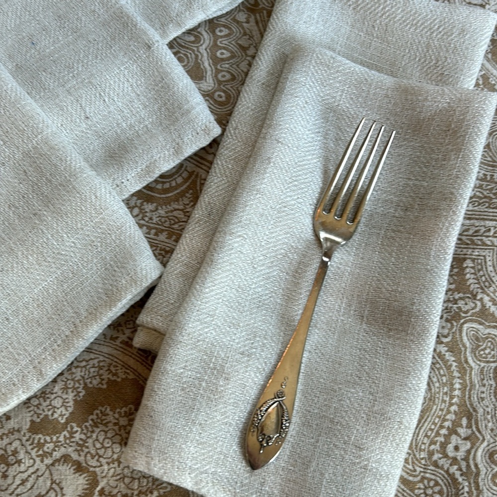 Lauren Ralph Lauren Cloth Napkin Set of 5 Textured Creamy Ivory Off-White